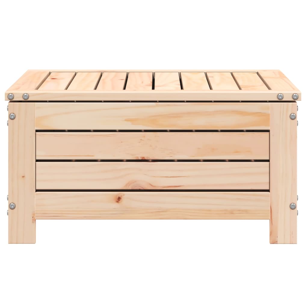 Garden Footstool with Cushion Solid Wood Pine